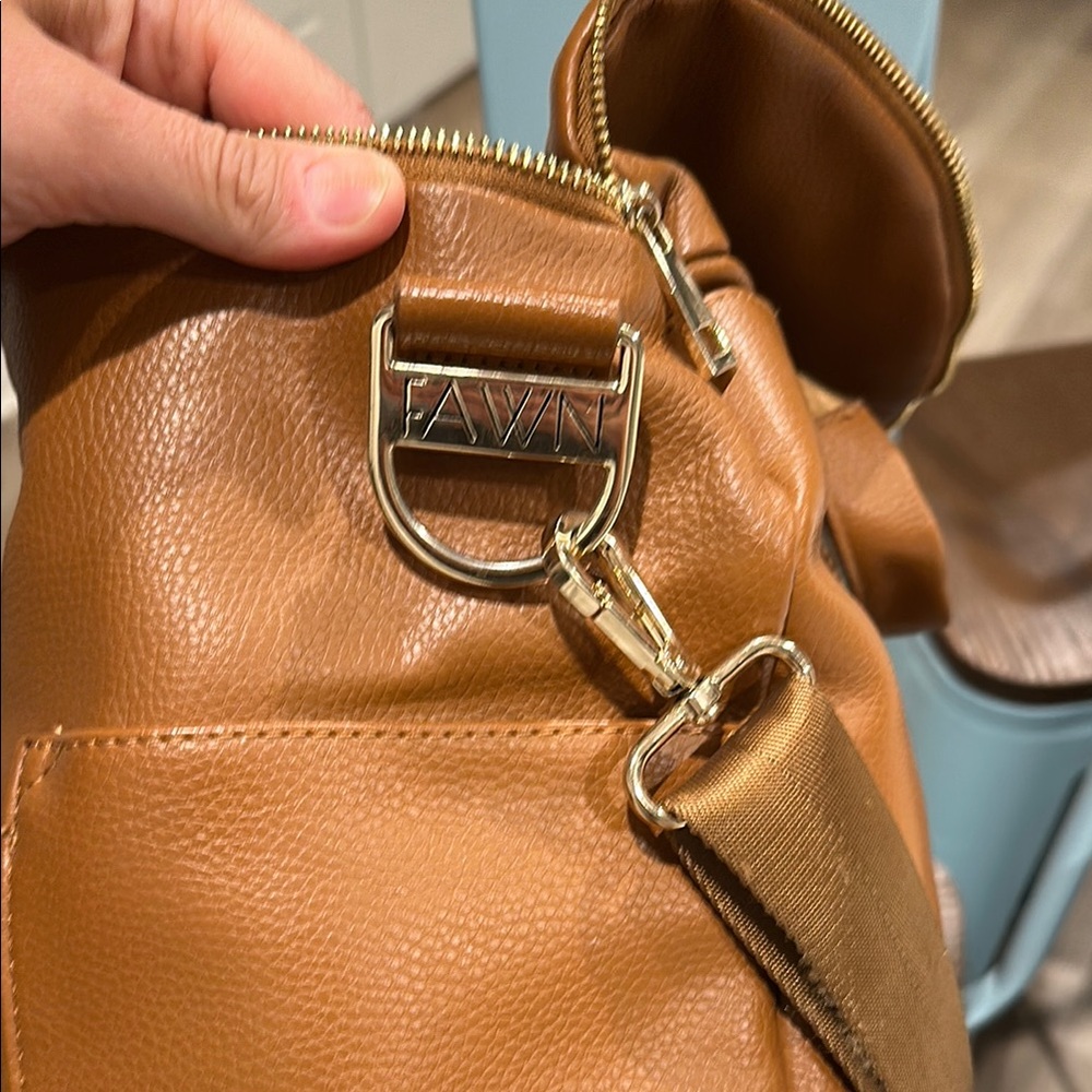 Fawn Design Tan Faux Leather Diaper Bag - Picture 6 of 8